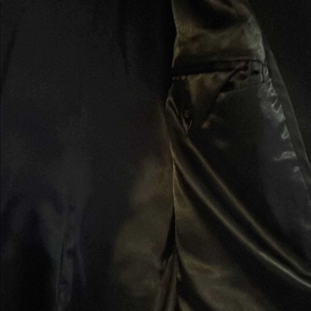 Lands' End Black Car Coat with Notched Lapel - Picture 4 of 5
